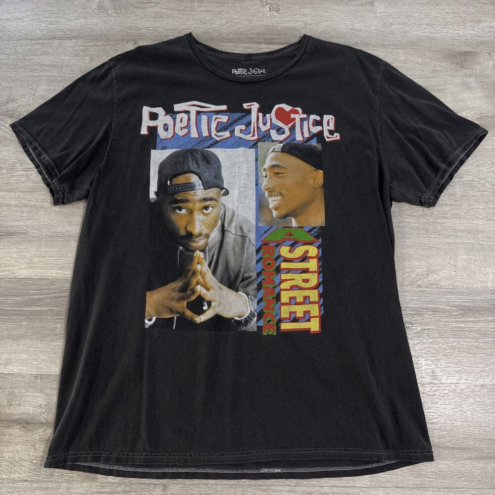 Tupac 2Pac Shirt Poetic Justice Men’s Large Black A Street Romance